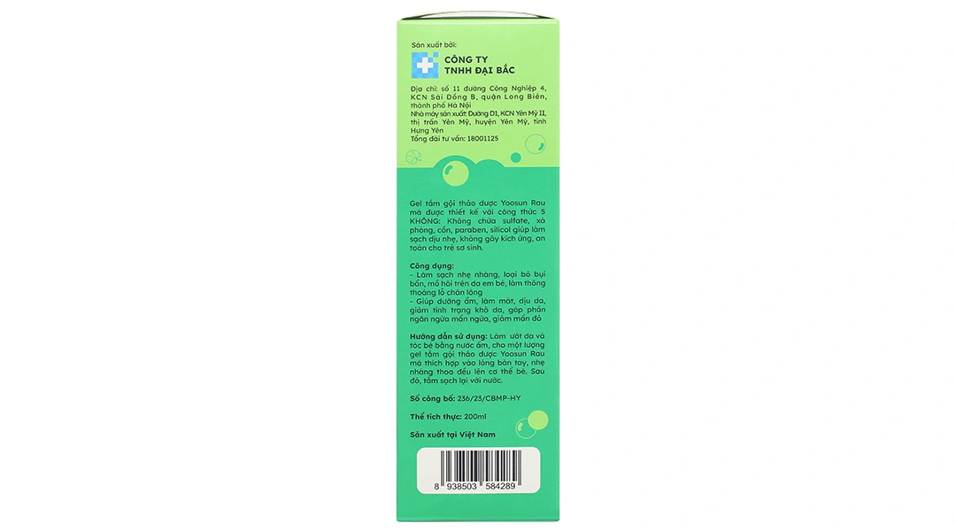 Gel tắm gội thảo dược Yoosun Rau má làm sạch, dưỡng ẩm và dịu da cho bé chai 200ml - 3